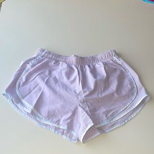 Nike Dri-Fit Tempo Running Shorts in Pastel Purple with Blue & White Trim